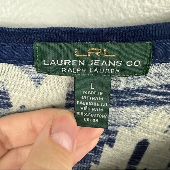 Lauren Ralph Lauren Blue Aztec Skater Dress Size Large - Picture 10 of 11